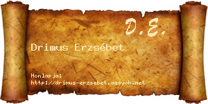 Drimus Erzsébet névjegykártya