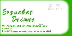 erzsebet drimus business card